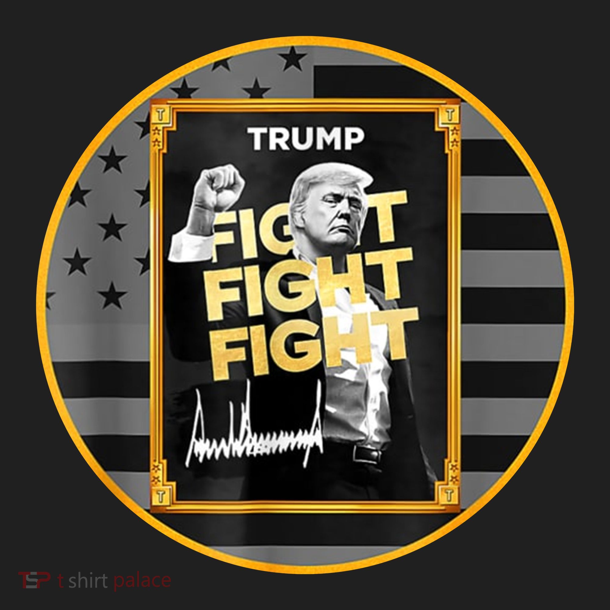 Funny Trump Fight Meme Coin Crypto President Golf Towel