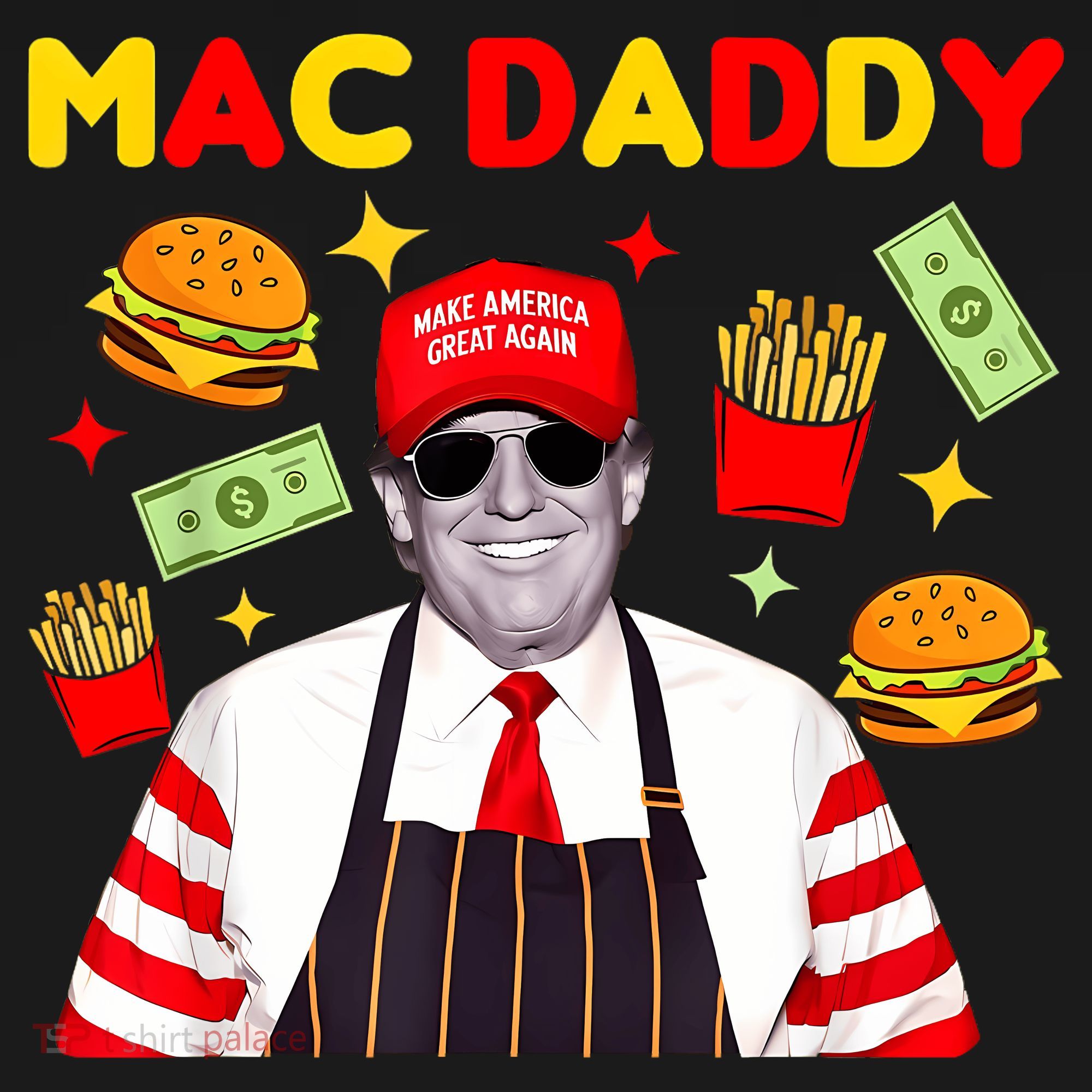 Funny Trump Fries Making Fries Mac Daddy Button