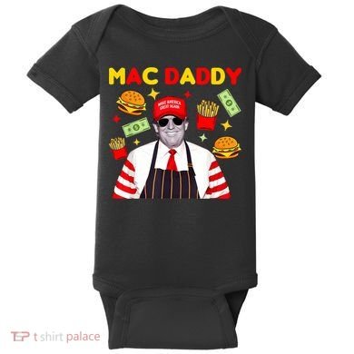 Funny Trump Fries Making Fries Mac Daddy Baby Bodysuit
