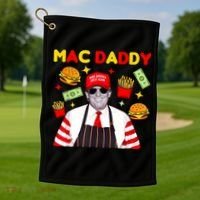 Funny Trump Fries Making Fries Mac Daddy Golf Towel thumb 1