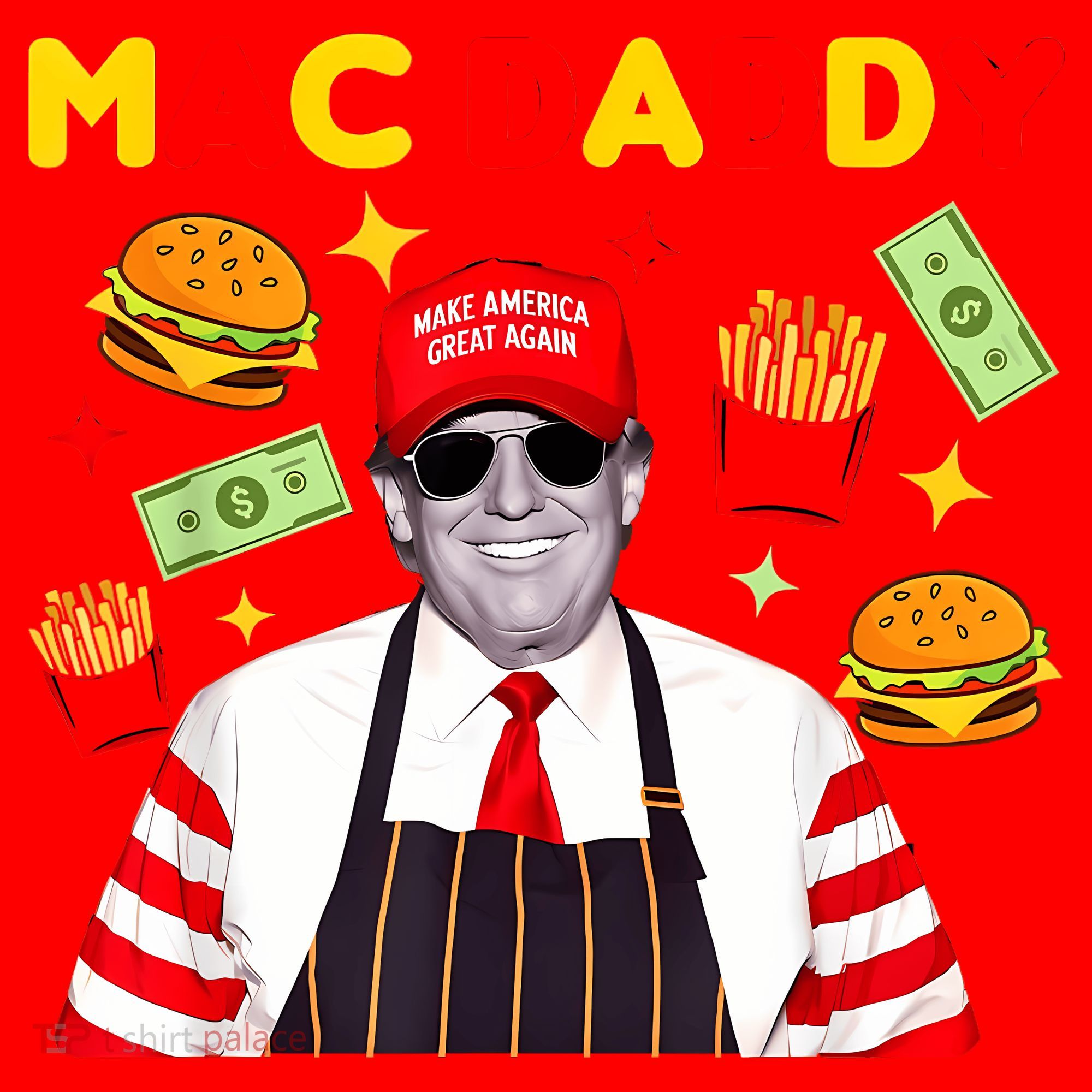 Funny Trump Fries Making Fries Mac Daddy Santa Hat