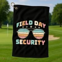 Funny Teacher Field Day Security Gift Golf Towel thumb 1