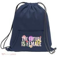 Floral The Future Is Female Sweatshirt Cinch Pack Bag thumb 0
