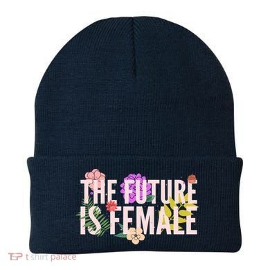 Floral The Future Is Female Beanie