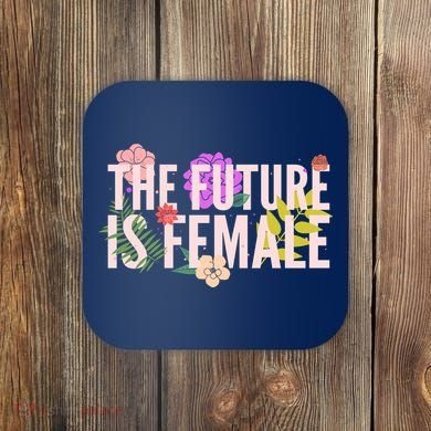 Floral The Future Is Female Coaster
