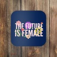 Floral The Future Is Female Coaster thumb 0