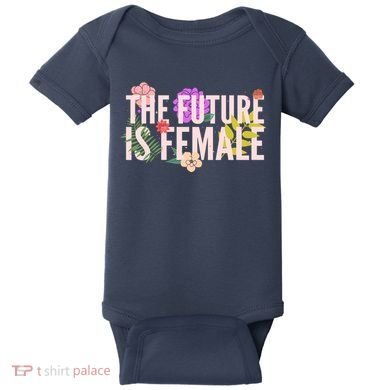 Floral The Future Is Female Baby Bodysuit