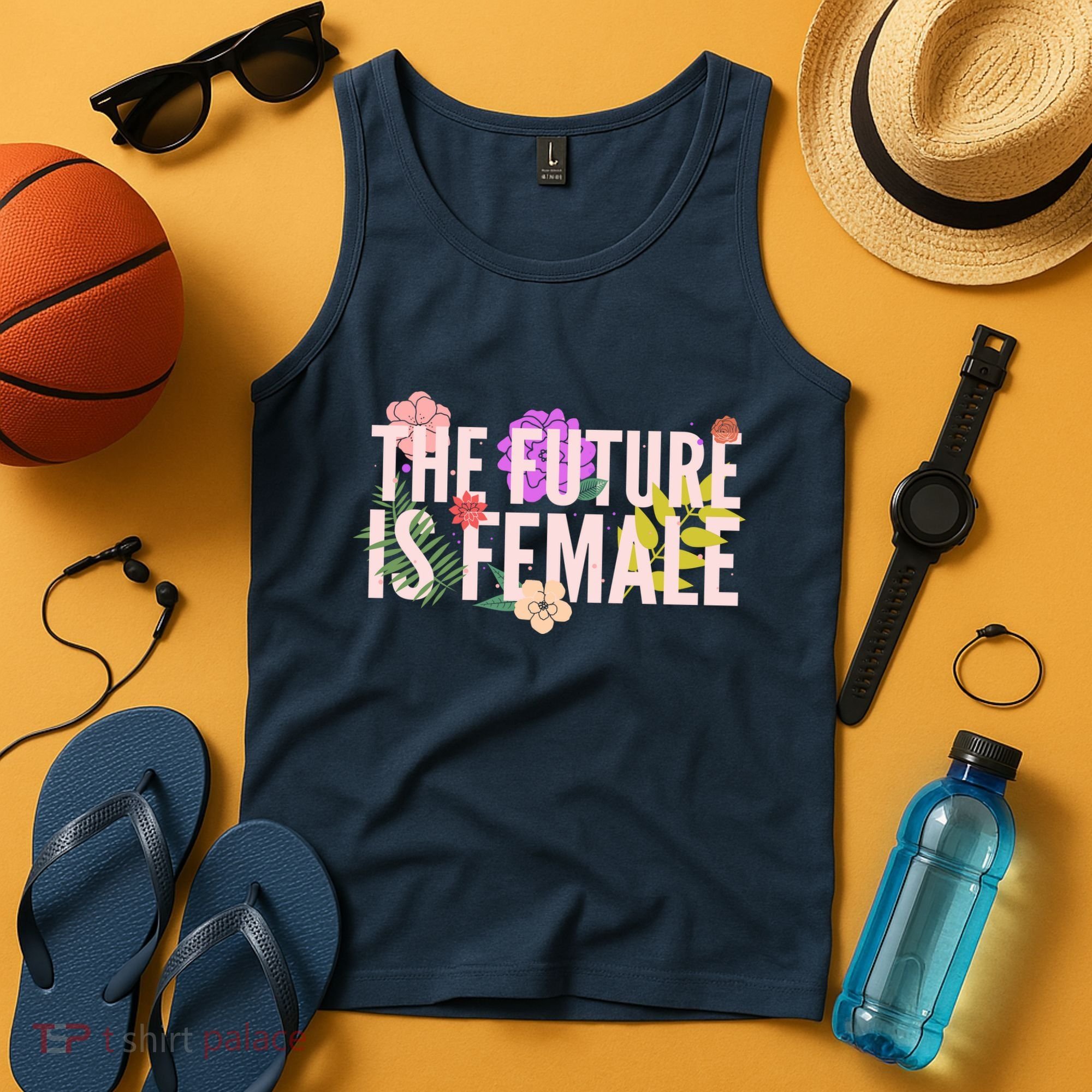 Floral The Future Is Female Tank Top