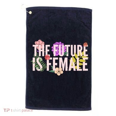 Floral The Future Is Female Golf Towel