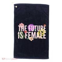 Floral The Future Is Female Golf Towel thumb 0
