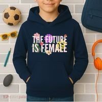 Floral The Future Is Female Kids Hoodie thumb 2