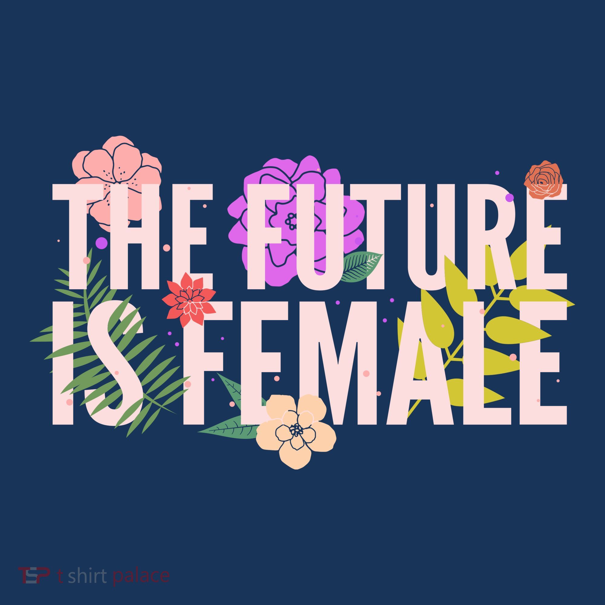 Floral The Future Is Female Kids Hoodie