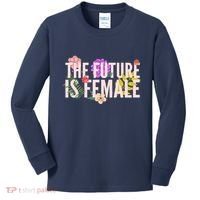Floral The Future Is Female Kids Long Sleeve Shirt thumb 0