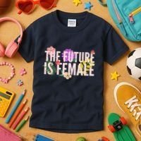 Floral The Future Is Female Kids T-Shirt thumb 3