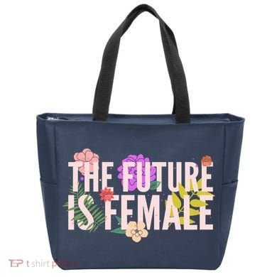 Floral The Future Is Female Tote Bag