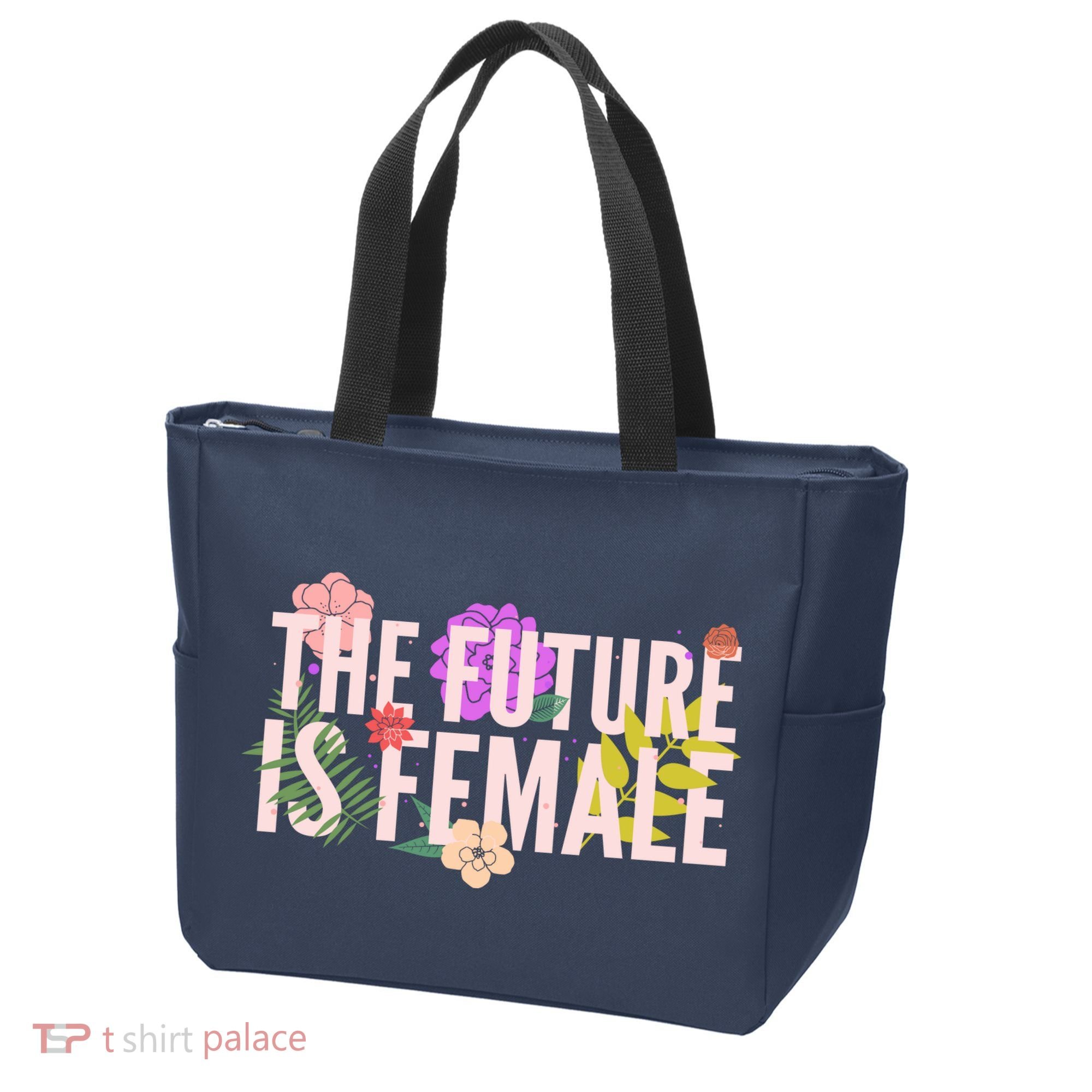 Floral The Future Is Female Tote Bag