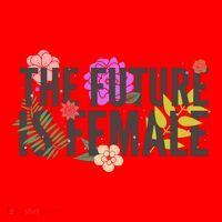 Floral The Future Is Female Santa Hat thumb 1