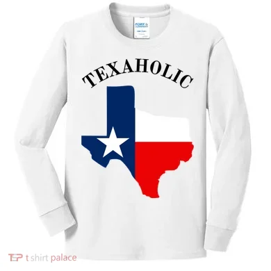 Funny Texaholic Kids Long Sleeve Shirt