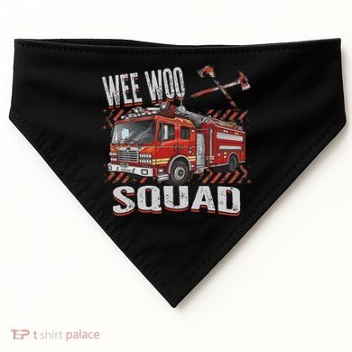 Fire Truck Firefighters Lovers Wee Woo Squad USA-Made Doggie Bandana