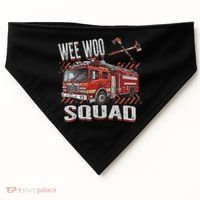 Fire Truck Firefighters Lovers Wee Woo Squad USA-Made Doggie Bandana thumb 0