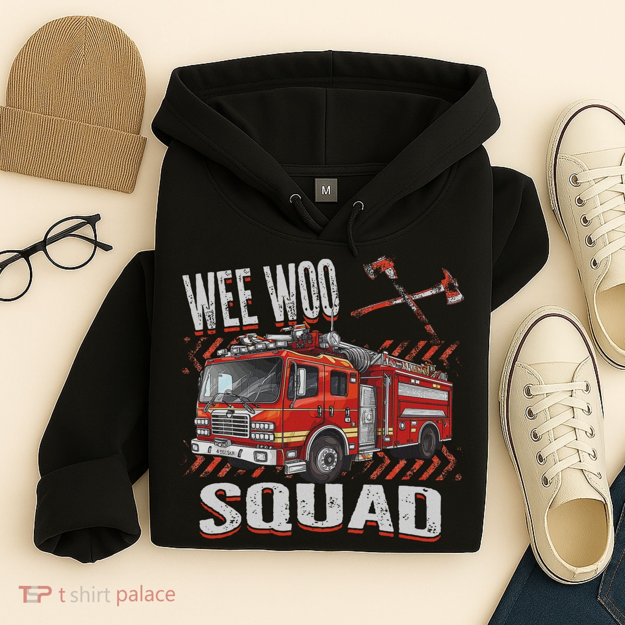Fire Truck Firefighters Lovers Wee Woo Squad Hoodie