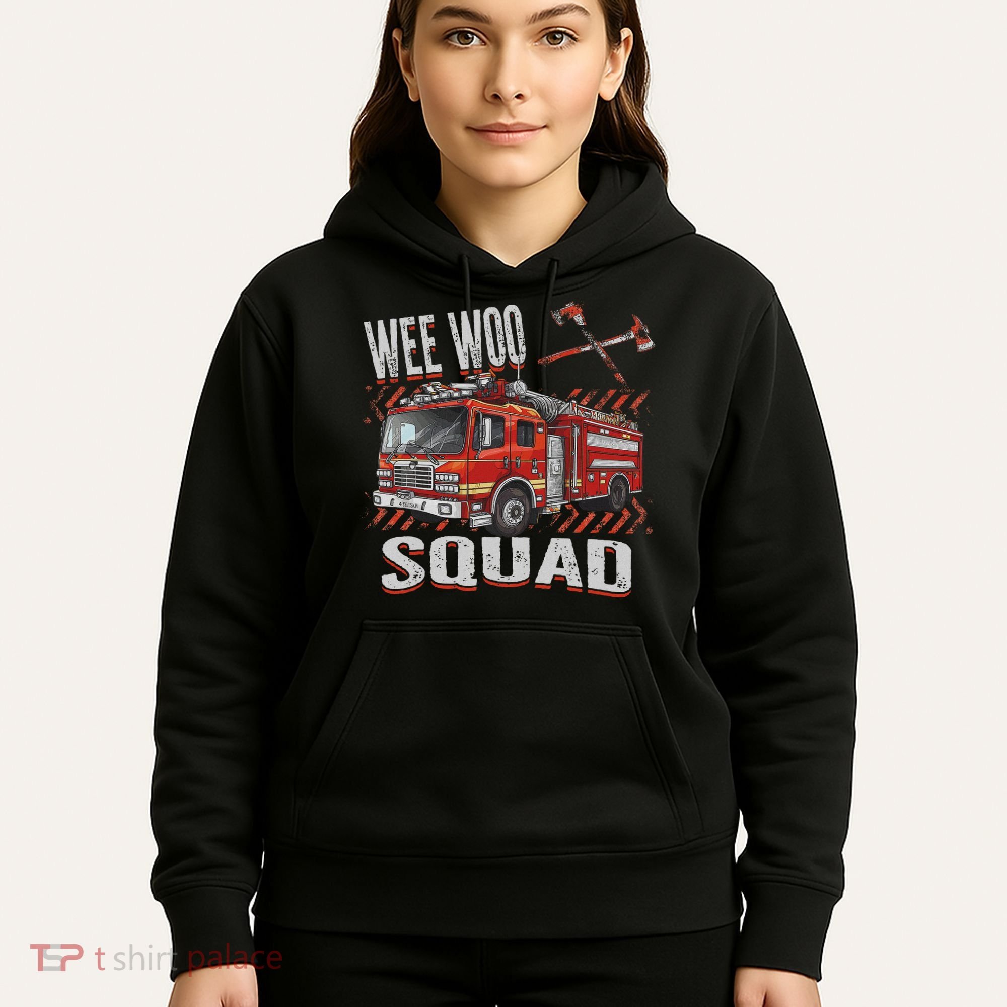 Fire Truck Firefighters Lovers Wee Woo Squad Hoodie