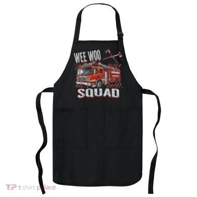 Fire Truck Firefighters Lovers Wee Woo Squad Apron