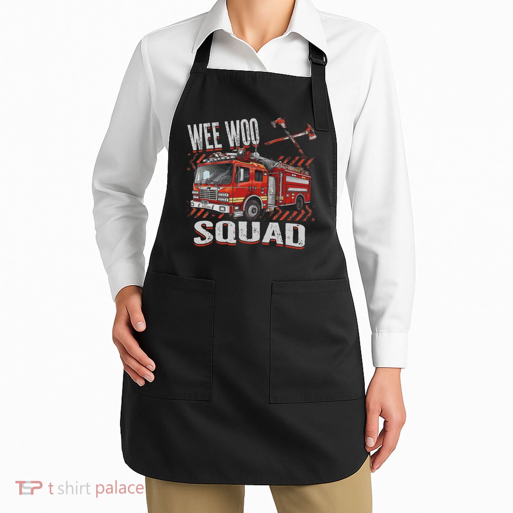Fire Truck Firefighters Lovers Wee Woo Squad Apron