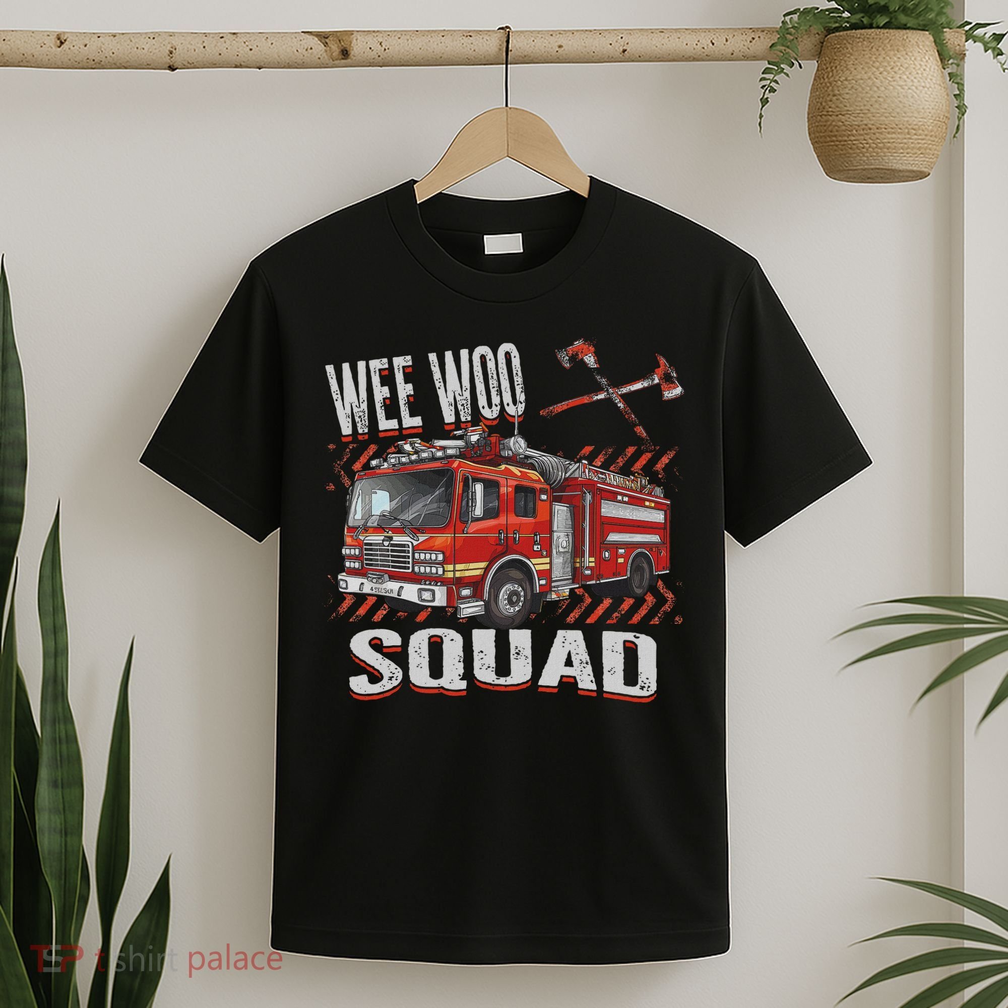 Fire Truck Firefighters Lovers Wee Woo Squad T-Shirt