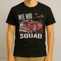 Fire Truck Firefighters Lovers Wee Woo Squad T-Shirt thumb 3