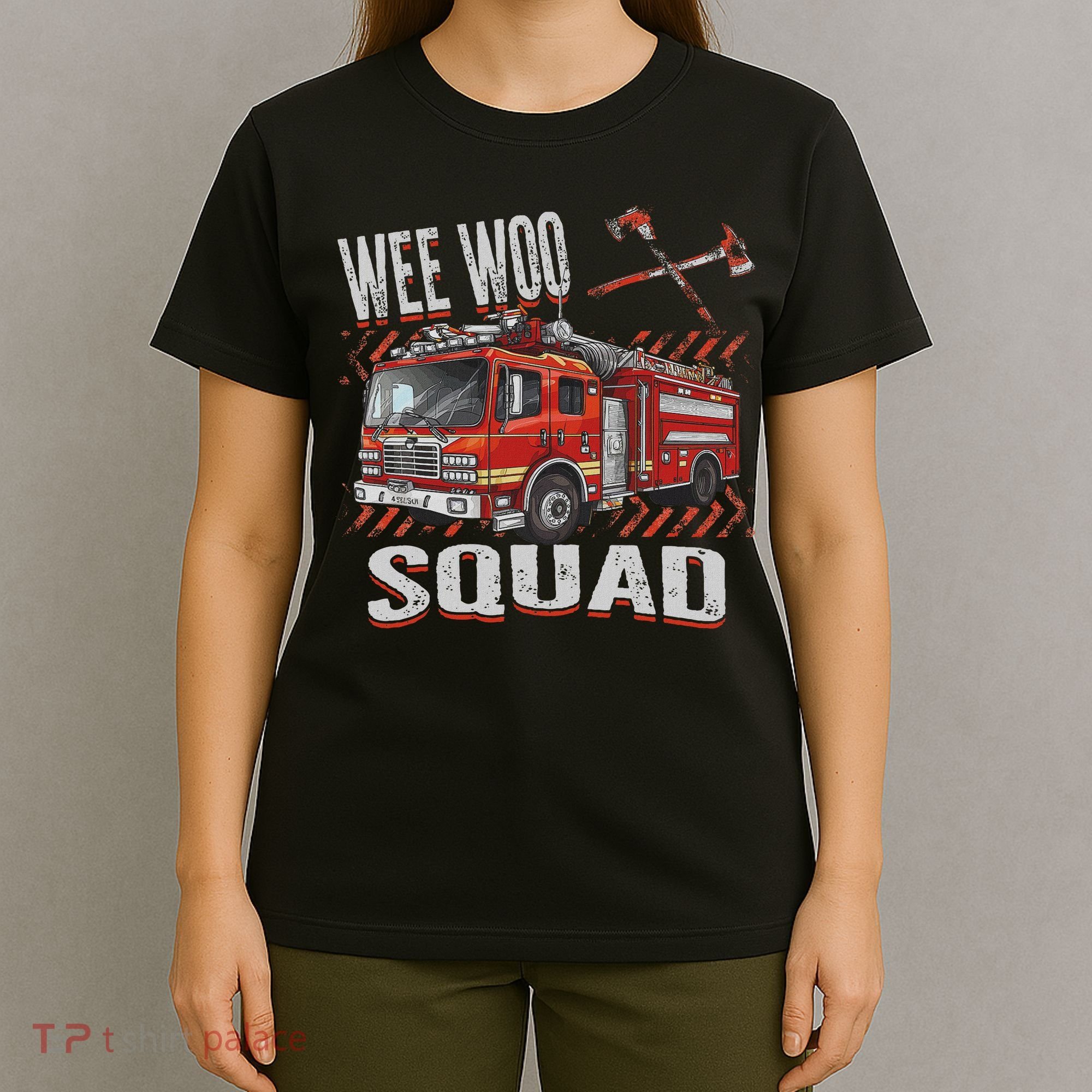 Fire Truck Firefighters Lovers Wee Woo Squad T-Shirt