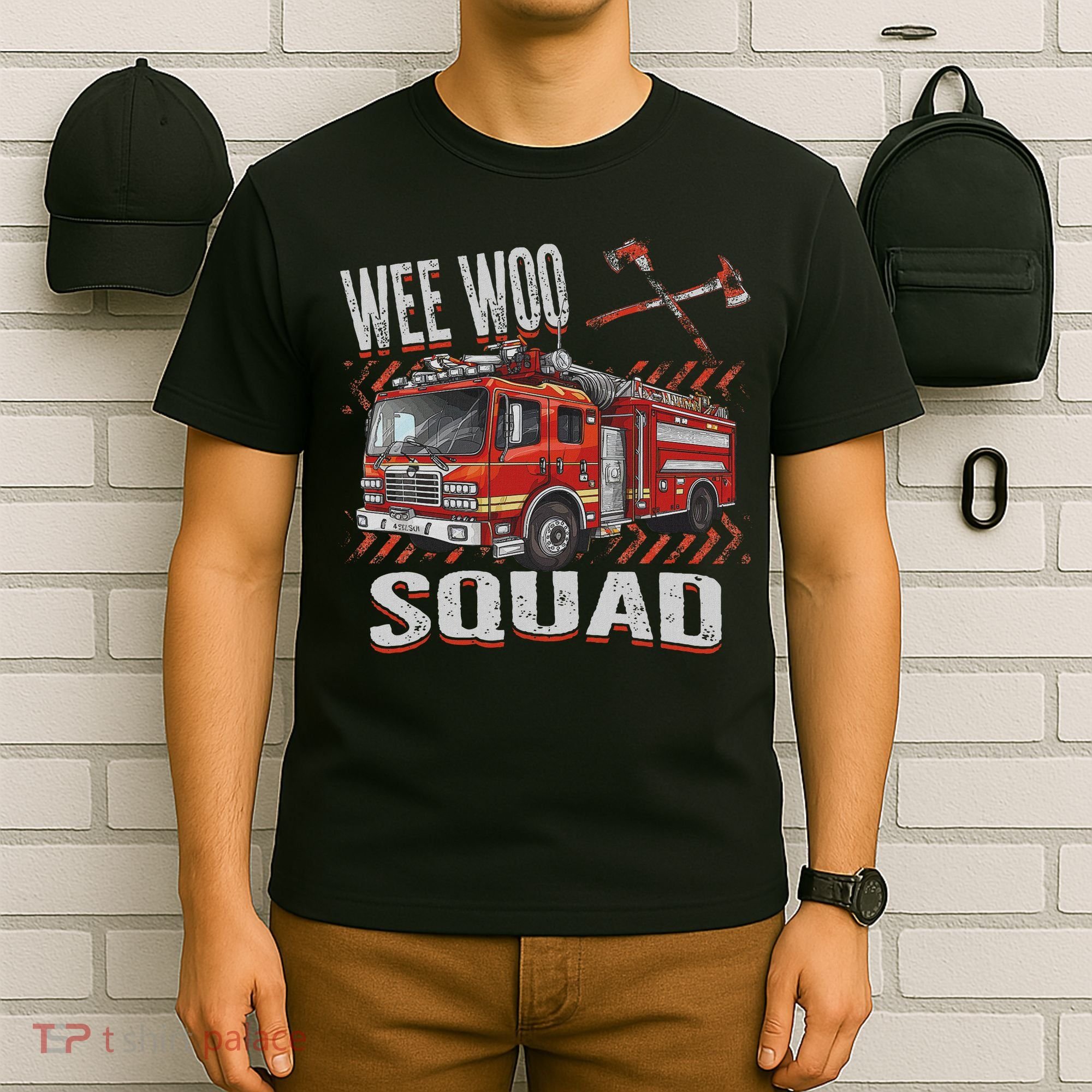 Fire Truck Firefighters Lovers Wee Woo Squad T-Shirt