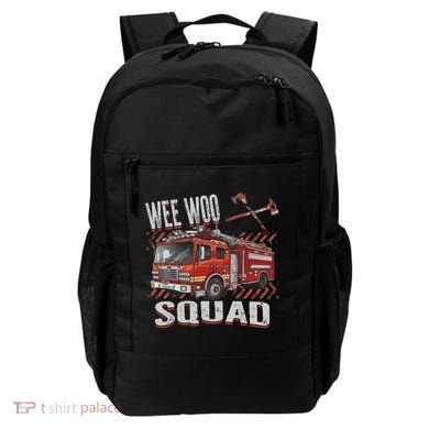 Fire Truck Firefighters Lovers Wee Woo Squad Backpack