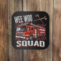 Fire Truck Firefighters Lovers Wee Woo Squad Coaster thumb 0