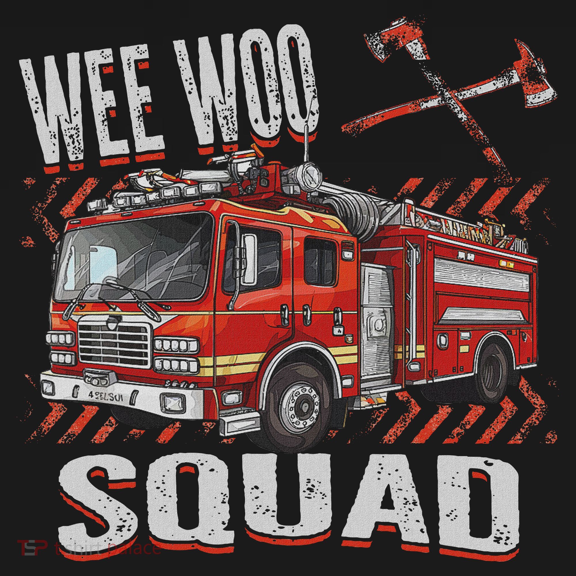 Fire Truck Firefighters Lovers Wee Woo Squad Polo