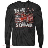 Fire Truck Firefighters Lovers Wee Woo Squad Tie-Dye Long Sleeve Shirt thumb 0