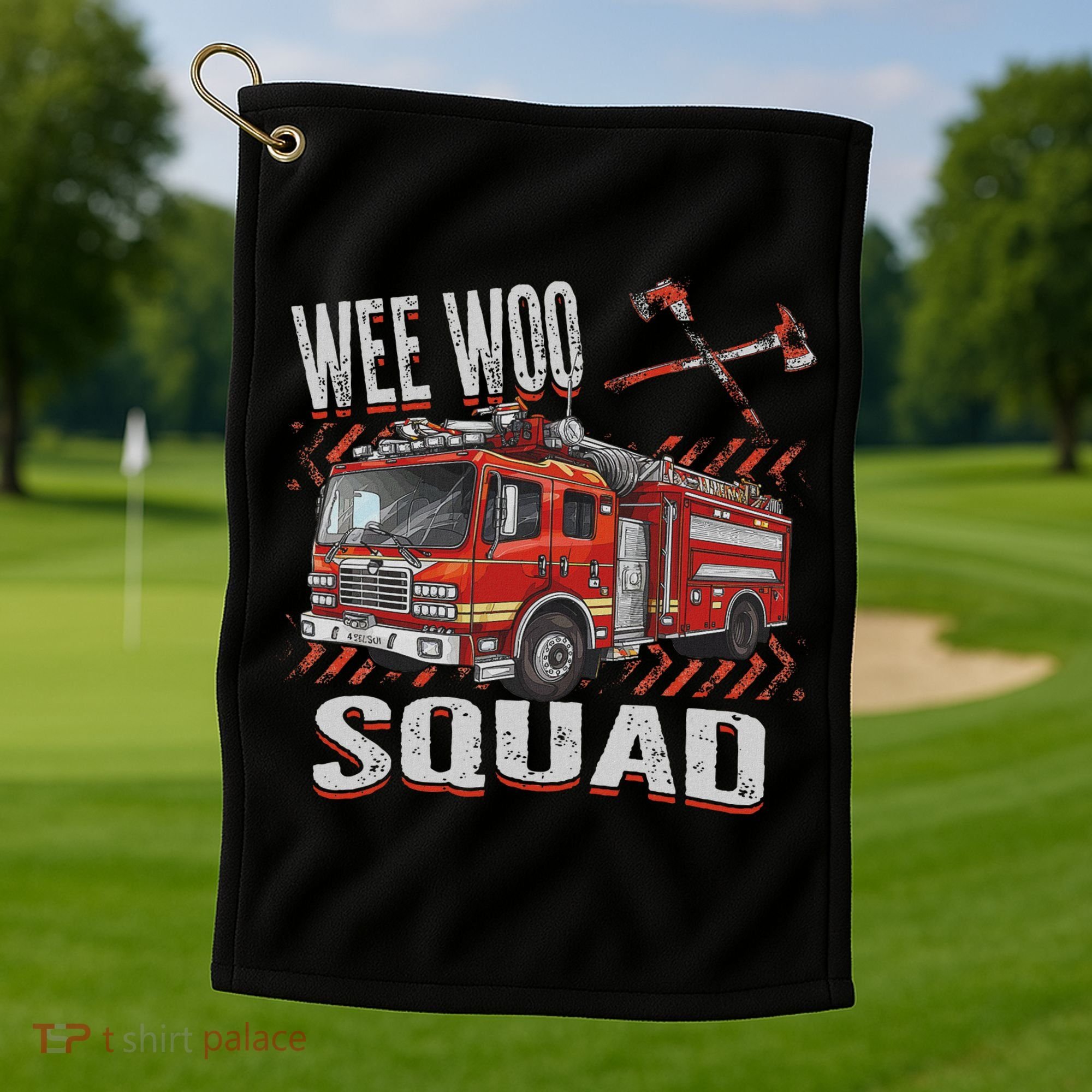 Fire Truck Firefighters Lovers Wee Woo Squad Golf Towel