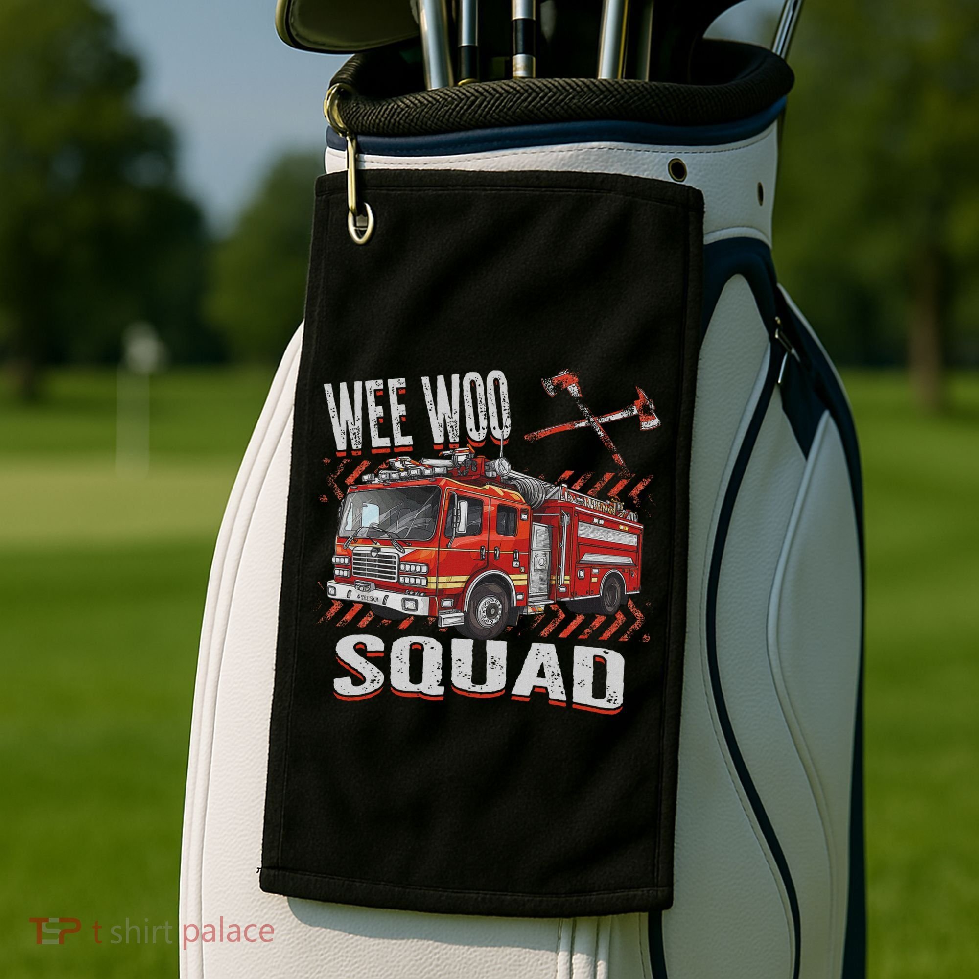 Fire Truck Firefighters Lovers Wee Woo Squad Golf Towel