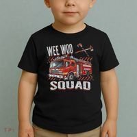 Fire Truck Firefighters Lovers Wee Woo Squad Toddler T-Shirt thumb 2