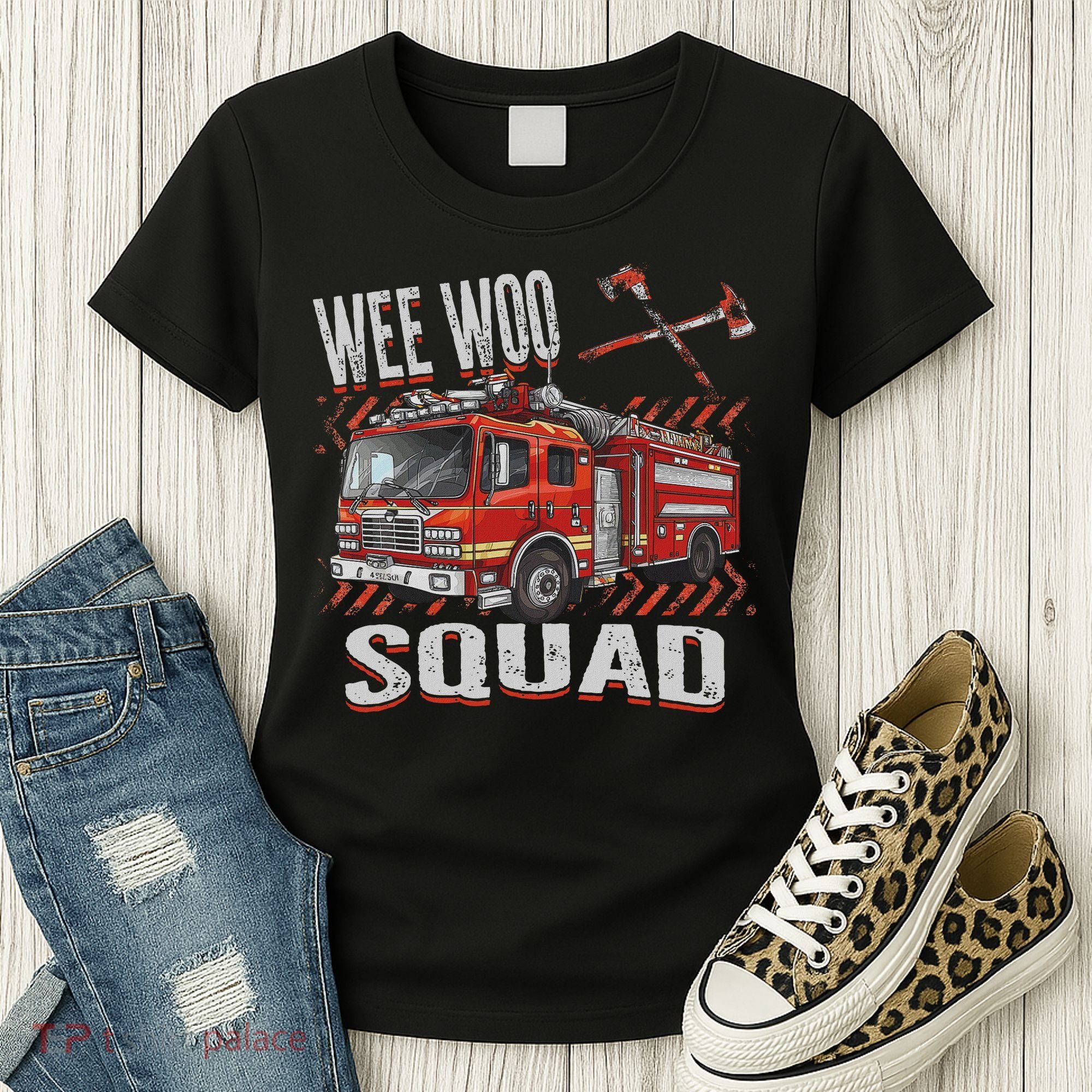 Fire Truck Firefighters Lovers Wee Woo Squad Women's T-Shirt