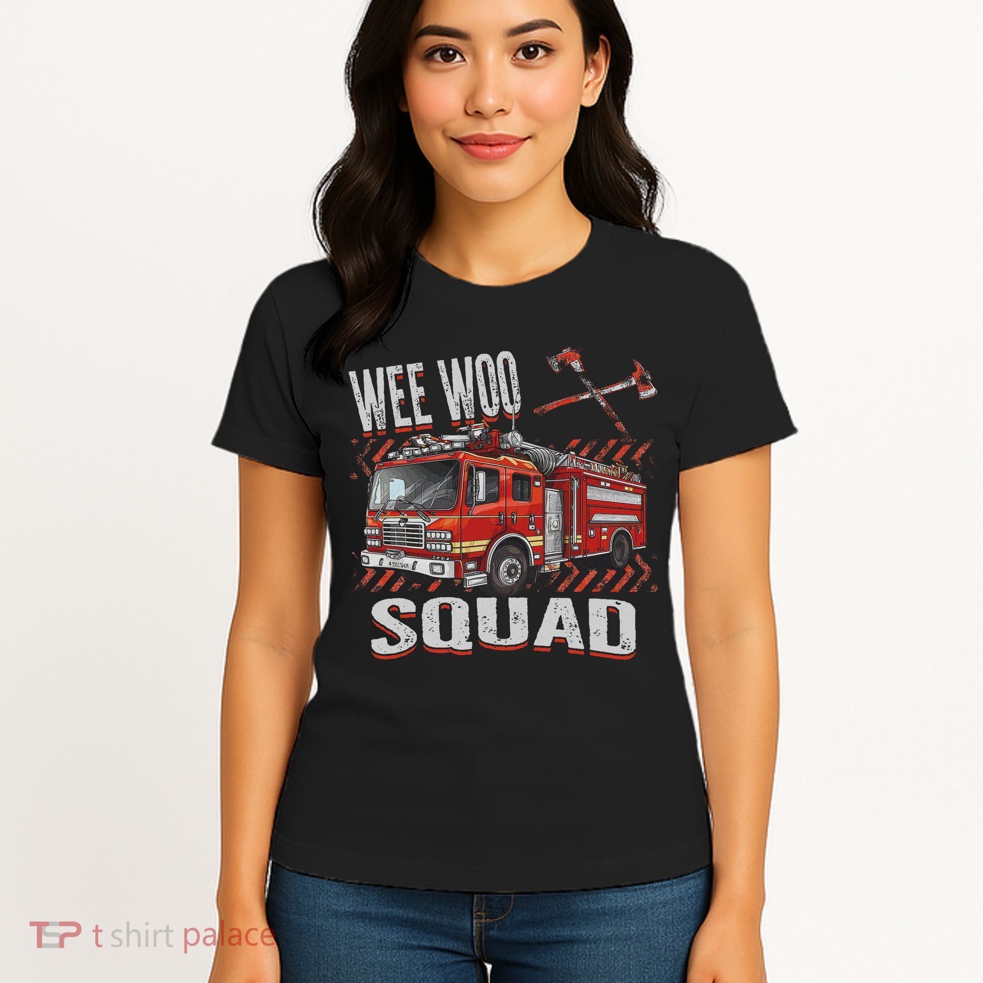 Fire Truck Firefighters Lovers Wee Woo Squad Women's T-Shirt