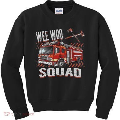 Fire Truck Firefighters Lovers Wee Woo Squad Kids Sweatshirt