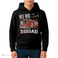 Fire Truck Firefighters Lovers Wee Woo Squad Kids Hoodie thumb 4