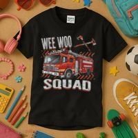 Fire Truck Firefighters Lovers Wee Woo Squad Kids T-Shirt thumb 3