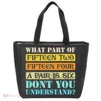 Fifteen Two Fifteen Four A Pair is Six Funny Cribbage Game Tote Bag thumb 0