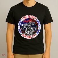 Firefighter Truck Gear Fire Department New York Firefighters T-Shirt thumb 3
