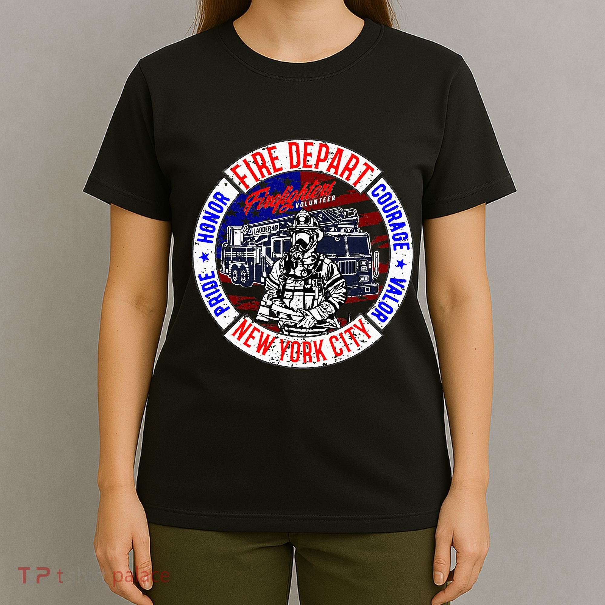 Firefighter Truck Gear Fire Department New York Firefighters T-Shirt