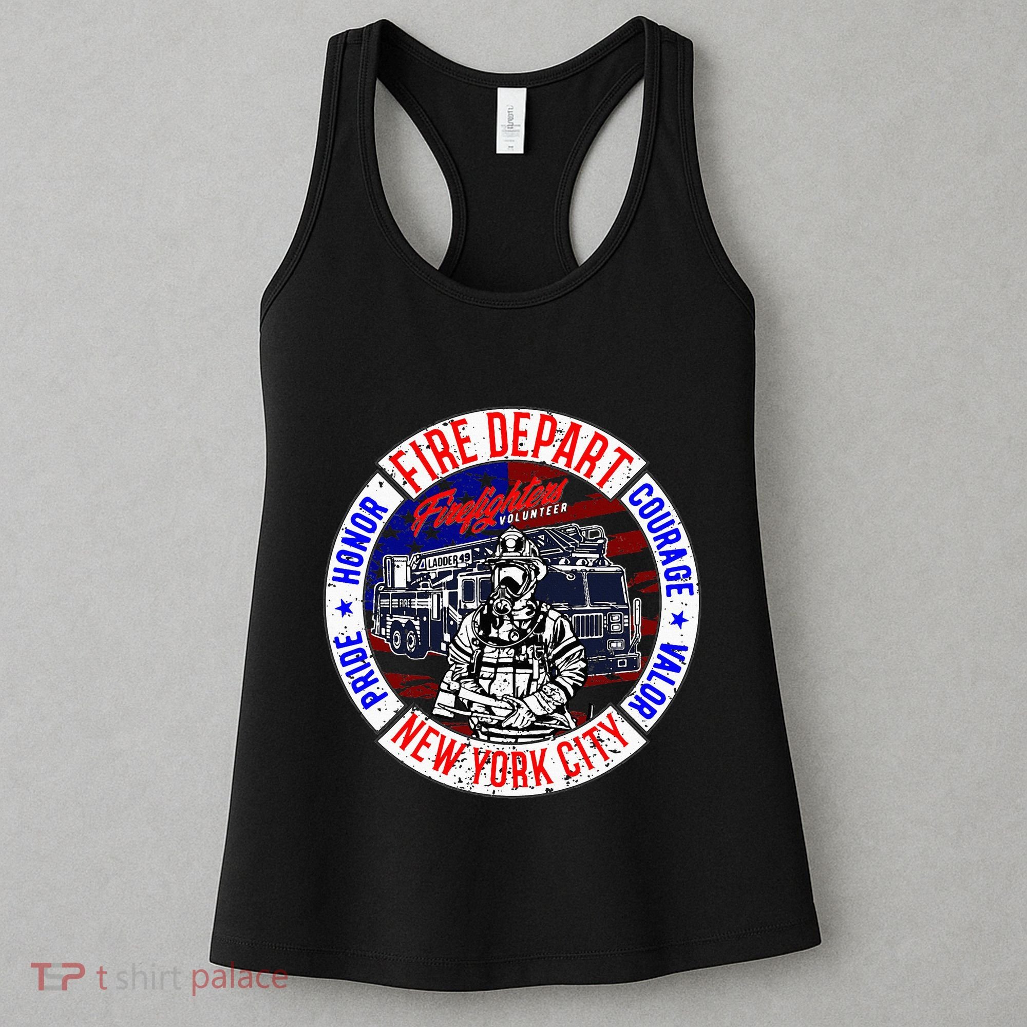 Firefighter Truck Gear Fire Department New York Firefighters Women's Tank Top