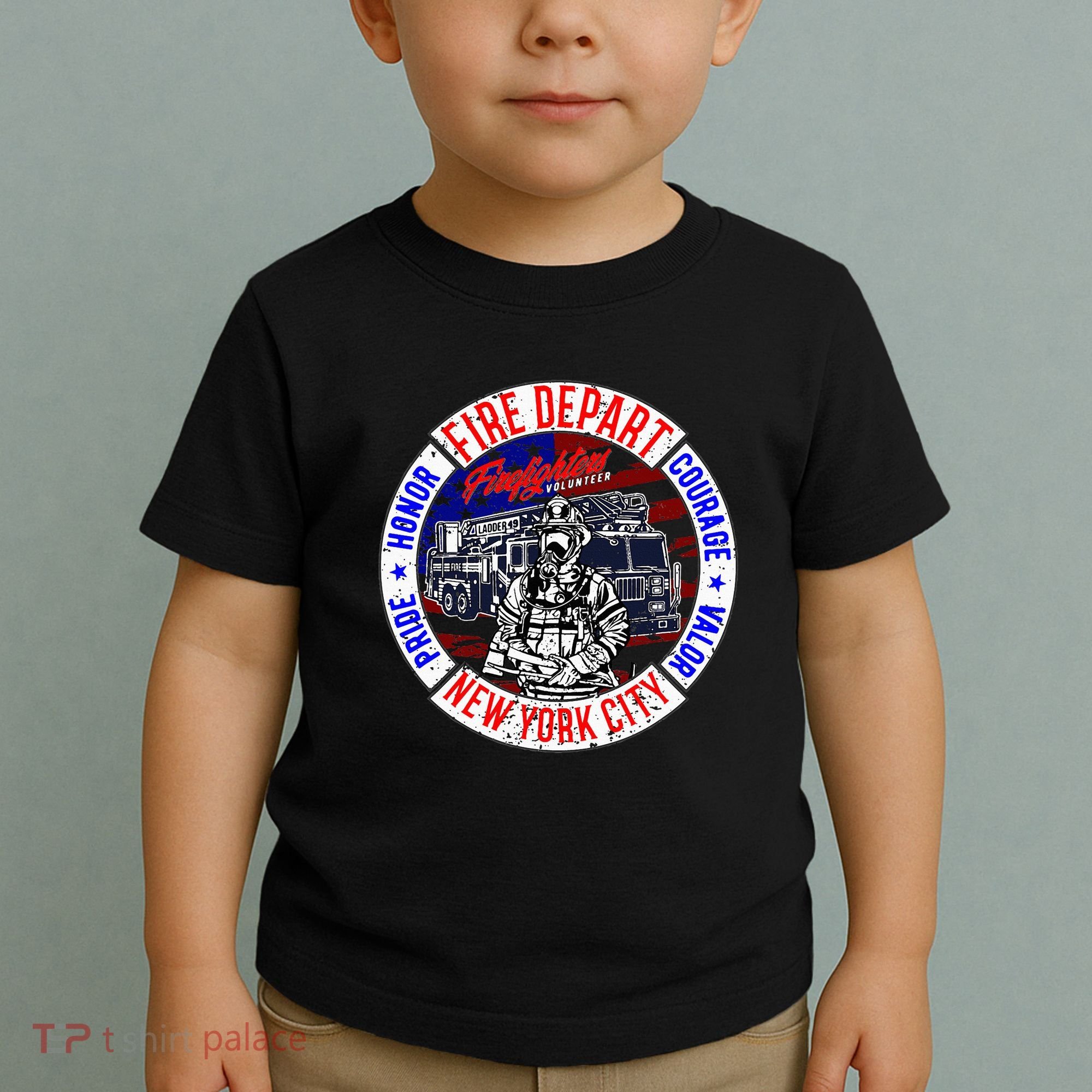 Firefighter Truck Gear Fire Department New York Firefighters Toddler T-Shirt