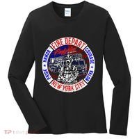 Firefighter Truck Gear Fire Department New York Firefighters Women's Long Sleeve Shirt thumb 0